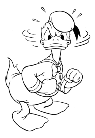 Angry Donald Duck  Coloring Page